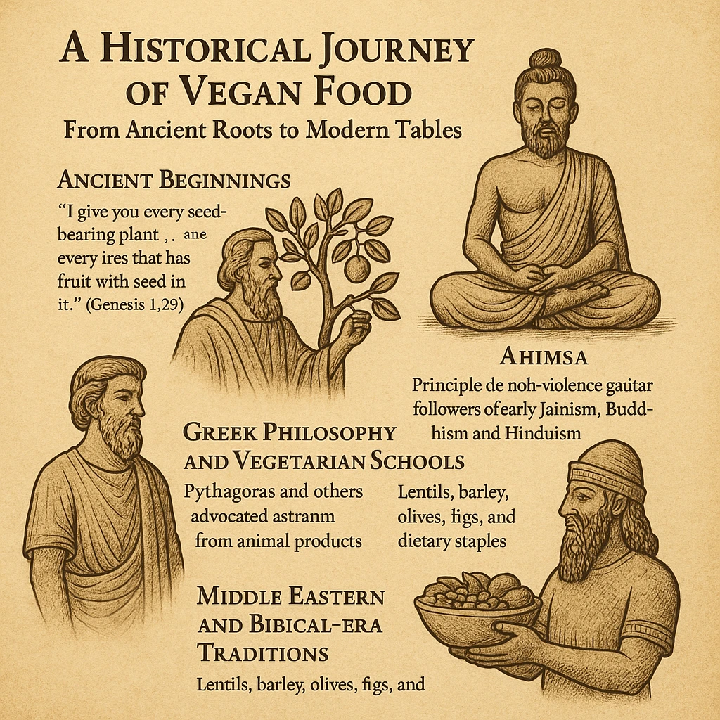 A Historical Journey of Vegan Food: From Ancient Roots to Modern Tables hero image